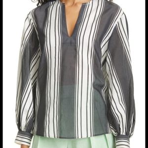 Judith & Charles striped cotton linen  tunic